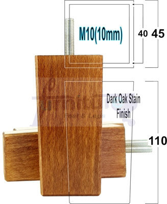 L&F 4X Replacement Furniture Legs Solid Wood 110mm High Sofas Chairs Settee Cabinets Legs M10 Tsp2055 - image 1