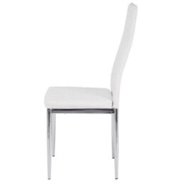 Living And Home Set Of 2 White Pu Leather Dining Chair - thumbnail 4