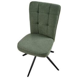 Beliani Set Of 2 Dining Chairs Swivel Ryan Boucle Light Green - thumbnail 7