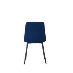 Mof Dining Chairs Set Of 4 Velvet Dining Chair With Padded Seat And Backrest, Sturdy Metal Legs Navy Check - thumbnail 4