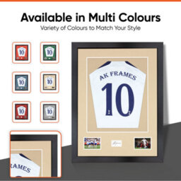 "AK Frames 77.5X58.5Cm Matte Black Shirt Frame With Ivory Mount -49X42.5Cm Shirt Window -5X.3.5"" Photos - 7.5X4.5Cm Name Plate" - thumbnail 6