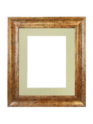Frames By Post Scandi Gold Frame With Light Grey Mount For Image Size A3 - image 1
