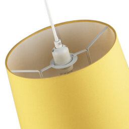 Happy Homewares Yellow Cotton Fabric 12Inch Drum Lampshade With White Cotton Inner - thumbnail 4