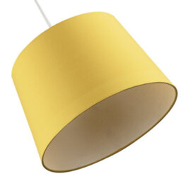 Happy Homewares Yellow Cotton Fabric 12Inch Drum Lampshade With White Cotton Inner - thumbnail 5