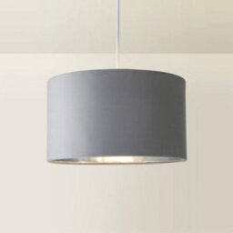 Valuelights Reni Grey Velvet & Silver Inner Drum Ceiling Lamp Shade And Bulb (D)35Cm - thumbnail 6