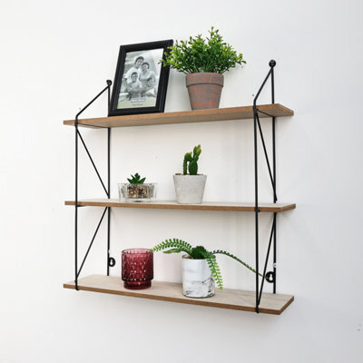 Spot On Dealz 3 Tier Floating Shelf Wall Shelves For Bedroom Wall Mounted - image 1