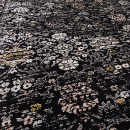 Black Traditional Bordered Luxurious Easy To Clean Rug For Dining Room Bed Room And Living Room-120Cm X 166Cm - thumbnail 2