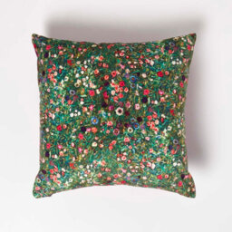 Homescapes Klimts Italian Garden Filled Velvet Cushion 46 X 46 Cm - thumbnail 1