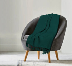 Ehc Waffle Cotton Woven Arm Chair Sofa Single Throw 1 Seater Chair/ Sofa/ Bed 125 X 150 Cm, Dark Green - thumbnail 2