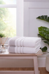 Rapport Home Dakota Stripe Cotton Bath Sheet Towels Set Of 2 (Brown)