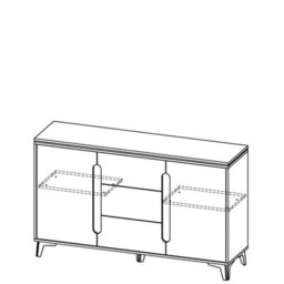 Arte Elegant Organisation: Gappa Sideboard Cabinet, Mountain Ash & Fresco, H906mm W1500mm D400mm - thumbnail 2