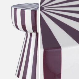 Sweeek - Side Table Coffee Table Bedside Table Enamelled Steel Two-Tone Stripes Purple 34X34X41 Cm - Ziggy - thumbnail 2