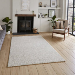 Cream Plain 25mm Thick Anti-Shed Rug For Bedroom, Living, & Dining Room, Anti-Shed Modern Plain Area Rug-120Cm X 170Cm - thumbnail 1