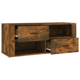 Berkfield Tv Cabinet Smoked Oak 100X35X40 Cm Engineered Wood - thumbnail 7
