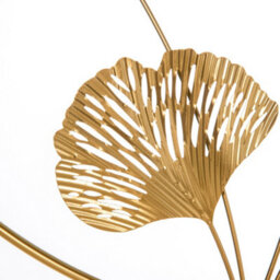 Homcom Minimalist Metal Wall Art Ginkgo Leaves Hanging Wall Sculpture, Gold - thumbnail 8