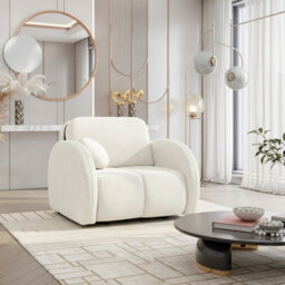 Convertible Armchair Bed Viva Comfy I With Storage Compact Single Sofa Sleeper For Small Spaces Cream - thumbnail 2