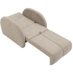 Convertible Armchair Bed Viva Comfy I With Storage Compact Single Sofa Sleeper For Small Spaces Cream - thumbnail 4