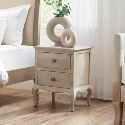 Julian Bowen Camille French Style 2 Drawer Bedside - Limed Oak - image 1
