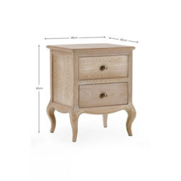 Julian Bowen Camille French Style 2 Drawer Bedside - Limed Oak - thumbnail 8