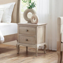 Julian Bowen Camille French Style 2 Drawer Bedside - Limed Oak - thumbnail 1