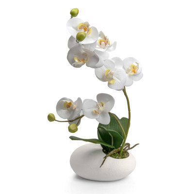 Crystals 35Cm Artificial Plant Fake Silk Orchid Flower Potted Home Party Table Decor - image 1