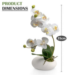 Crystals 35Cm Artificial Plant Fake Silk Orchid Flower Potted Home Party Table Decor - thumbnail 2