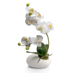 Crystals 35Cm Artificial Plant Fake Silk Orchid Flower Potted Home Party Table Decor - thumbnail 1