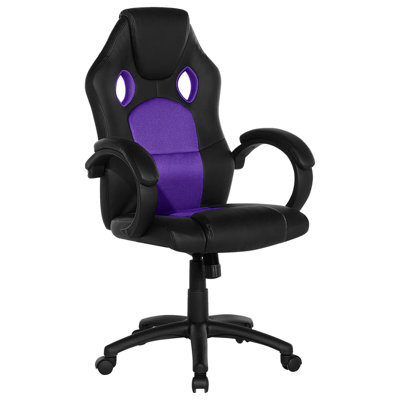 Beliani Office Chair Fighter Faux Leather Violet - image 1