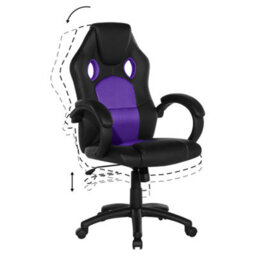 Beliani Office Chair Fighter Faux Leather Violet - thumbnail 7