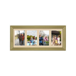 AK Frames 50X20Cm Gold Classic Multi Photo Frame With Ivory Mount - Holds 4 Apertures (4X) 6X4 Photos - thumbnail 1