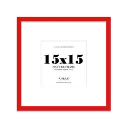 "15X15"" Red Picture Frame - 15X15"" Square Frame With 12X12"" Mount For 15X15""/12X12"" Pictures Moderrn Style Thin Edge, 1 Pack" - thumbnail 1