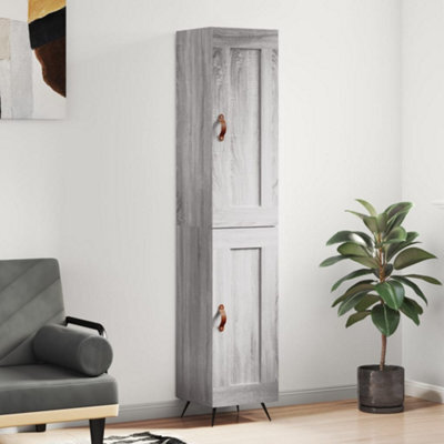 Berkfield Highboard Grey Sonoma 34.5X34X180 Cm Engineered Wood - image 1