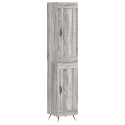 Berkfield Highboard Grey Sonoma 34.5X34X180 Cm Engineered Wood - thumbnail 2