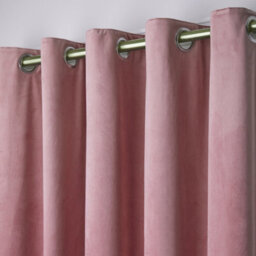 Laurence Llewelyn-Bowen Montrose Velvet Blackout-Coated Pair Of Rose Eyelet Curtains - thumbnail 2