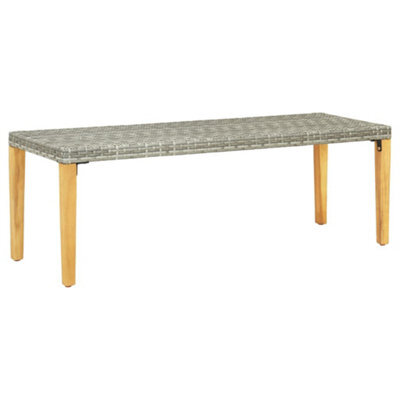 Walplus Garden Bench 80 Cm Poly Rattan Grey - image 1