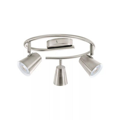 Eglo Travale Matt Nickel 3 Bulb Ceiling Spotlight Adjustable Heads Modern Indoor Light - image 1