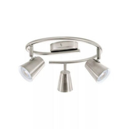 Eglo Travale Matt Nickel 3 Bulb Ceiling Spotlight Adjustable Heads Modern Indoor Light - thumbnail 1