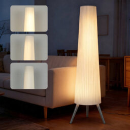Homcom Dimmable Standing Lamp With Foot Switch, White And Grey - thumbnail 2