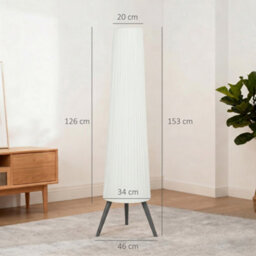 Homcom Dimmable Standing Lamp With Foot Switch, White And Grey - thumbnail 3