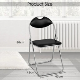 Set Of 4 Folding Metal Chair Kitchen Dining Seat - thumbnail 2