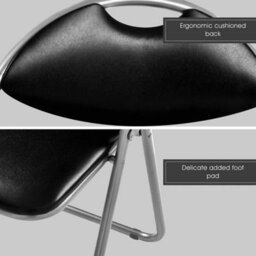 Set Of 4 Folding Metal Chair Kitchen Dining Seat - thumbnail 4