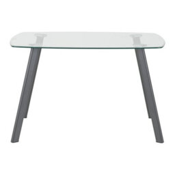 Seconique Abbey Dining Set - Clear Glass/grey/grey Faux Leather - thumbnail 5