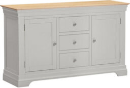Seconique Bordeaux 2 Door 3 Drawer Sideboard - Pebble Grey/oak Fully Assembled - thumbnail 2