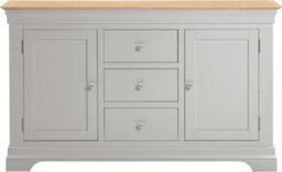 Seconique Bordeaux 2 Door 3 Drawer Sideboard - Pebble Grey/oak Fully Assembled - thumbnail 3