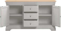 Seconique Bordeaux 2 Door 3 Drawer Sideboard - Pebble Grey/oak Fully Assembled - thumbnail 8