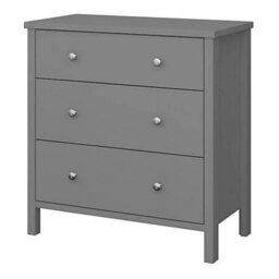 Valenca Satin Grey 3 Drawer Wide Chest Of Drawers (H)840mm (W)800mm (D)410mm - thumbnail 3