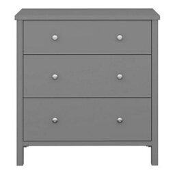 Valenca Satin Grey 3 Drawer Wide Chest Of Drawers (H)840mm (W)800mm (D)410mm - thumbnail 2