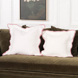 Corliss Pink Edge Natural Cotton 55Cm Cushion Cover - thumbnail 5