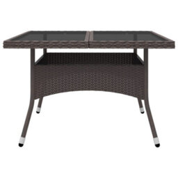 Walplus 9 Piece Garden Outdoor Dining Set Suitable For Backyard, Patio Poly Rattan And Tempered Glass Brown - thumbnail 8
