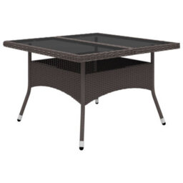 Walplus 9 Piece Garden Outdoor Dining Set Suitable For Backyard, Patio Poly Rattan And Tempered Glass Brown - thumbnail 7